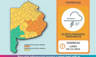 ALERTA NARANJA POR TORMENTAS